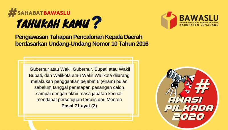 Jelang Pilkada 2020, Bawaslu Imbau Bupati Tak Rotasi Pejabat