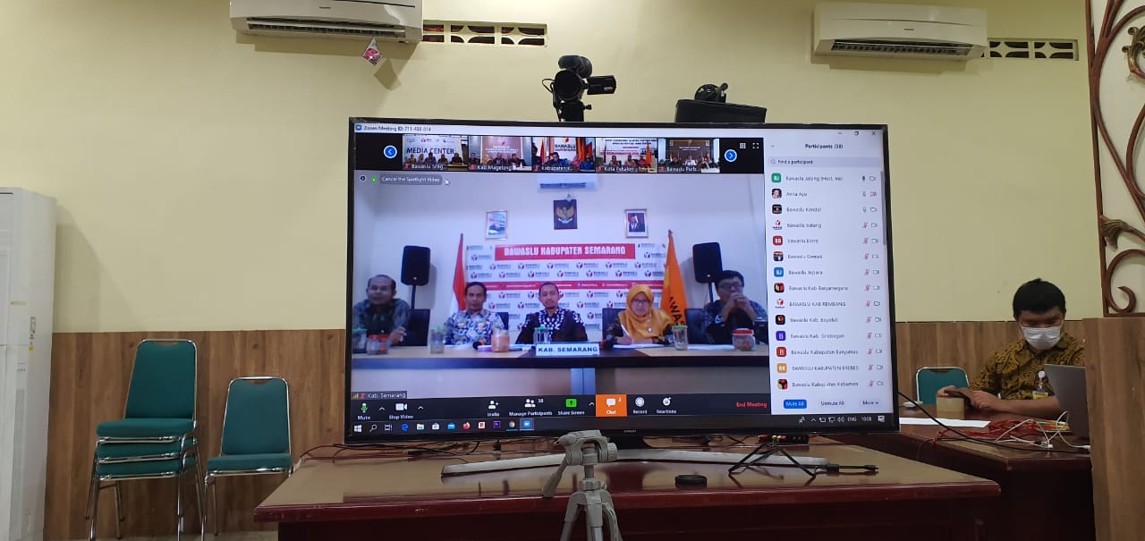 Bawaslu Kabupaten Semarang ikuti arahan dari Bawaslu Jateng Melalui Video Conference