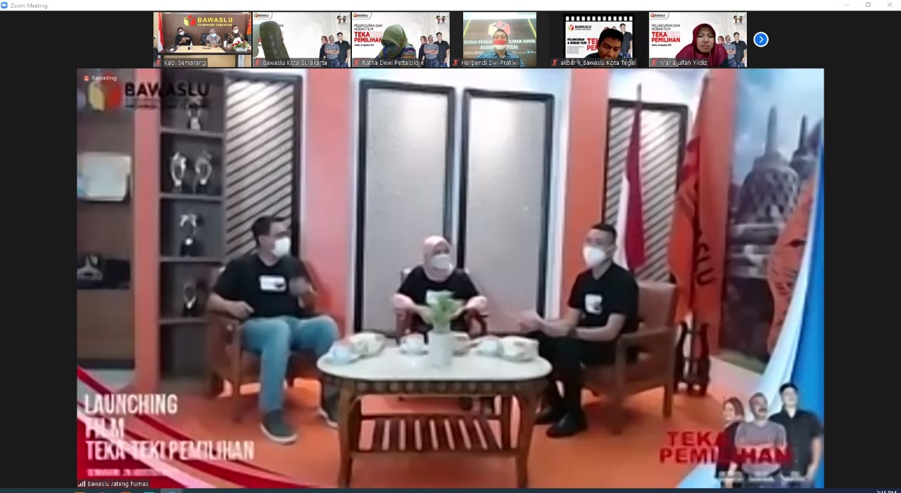 Pimpinan Bawaslu Kabupaten Semarang Ikuti Peluncuran Film Teka-Teki Pemilihan