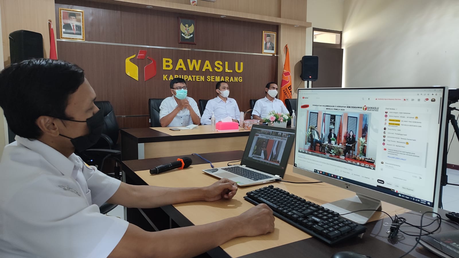 Pimpinan Bawaslu Kabupaten Semarang Ikuti Webinar Penguatan SDM