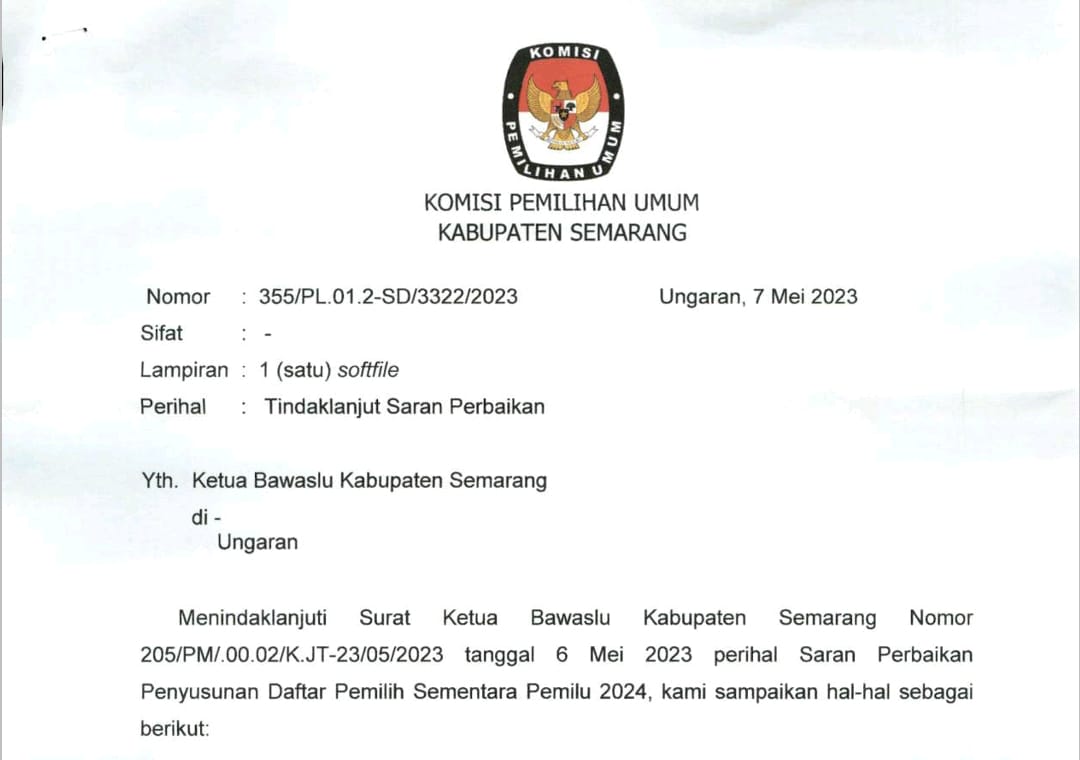 Terima Saran Perbaikan DPS dari Bawaslu, Ini Jawaban KPU