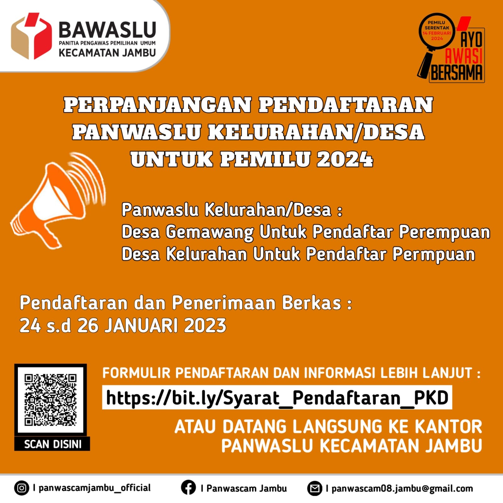 Pendaftaran PKD di Desa Kelurahan dan Gemawang Diperpanjang