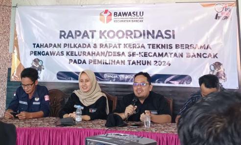 Panwaslu Kecamatan Bancak Gelar Rapat Koordinasi Pengawasan Tahapan Pemilihan 2024