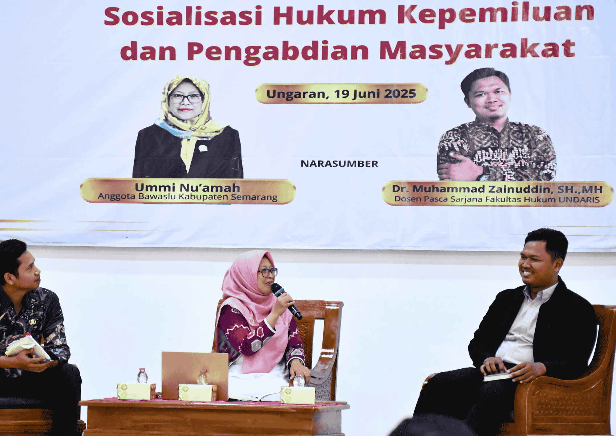  kuliah umum bertema "Sosialisasi Hukum Kepemiluan dan Pengabdian Masyarakat" di Aula Universitas Darul Ulum Islamic Centre Sudirman GUPPI (Undaris), Kamis (19/6/2025)