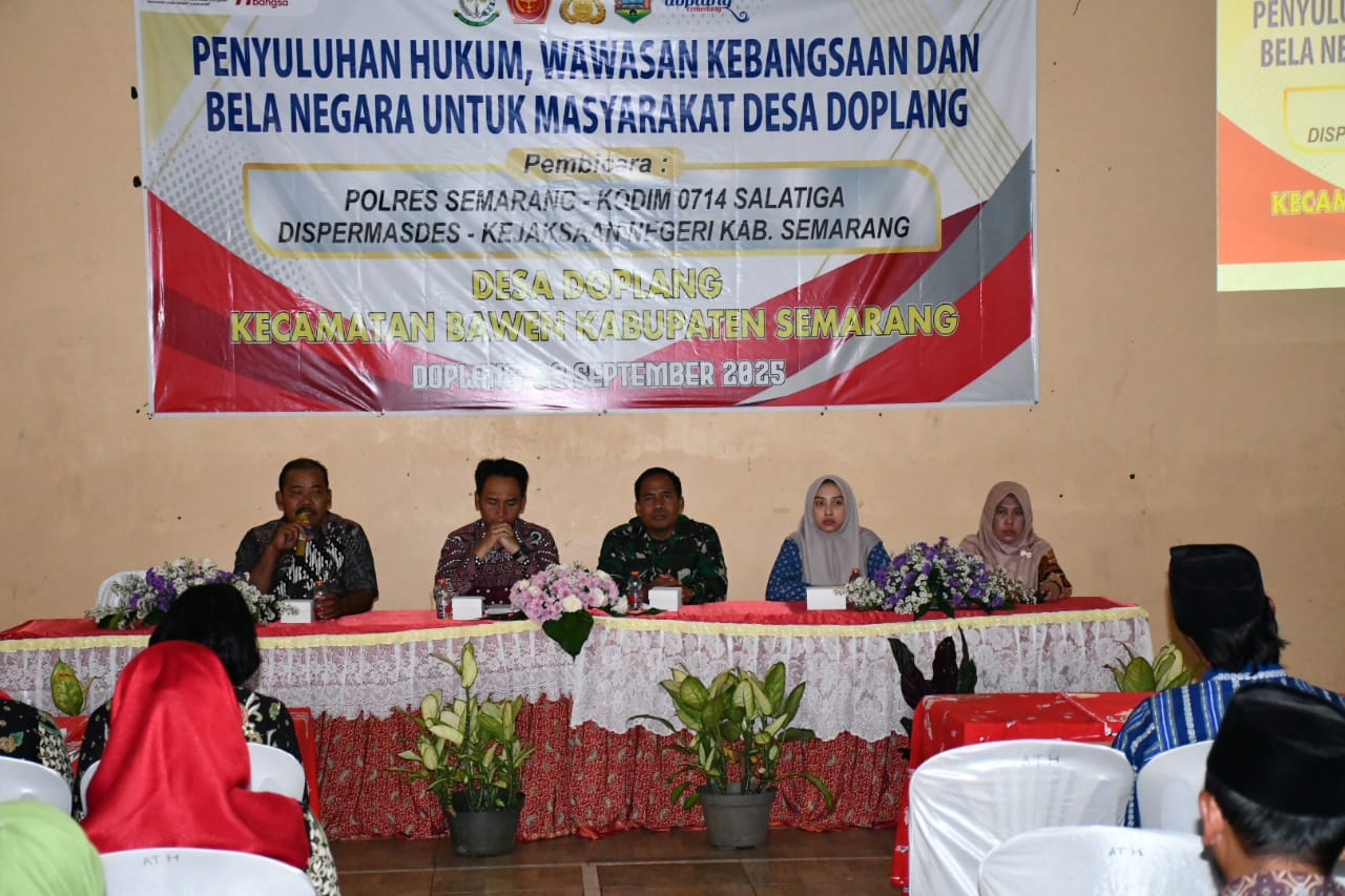 Kegiatan Pembinaan Desa Anti Politik Uang di Desa Doplang, Kecamatan Bawen Kabupaten Semarang, Selasa 2 September 2025