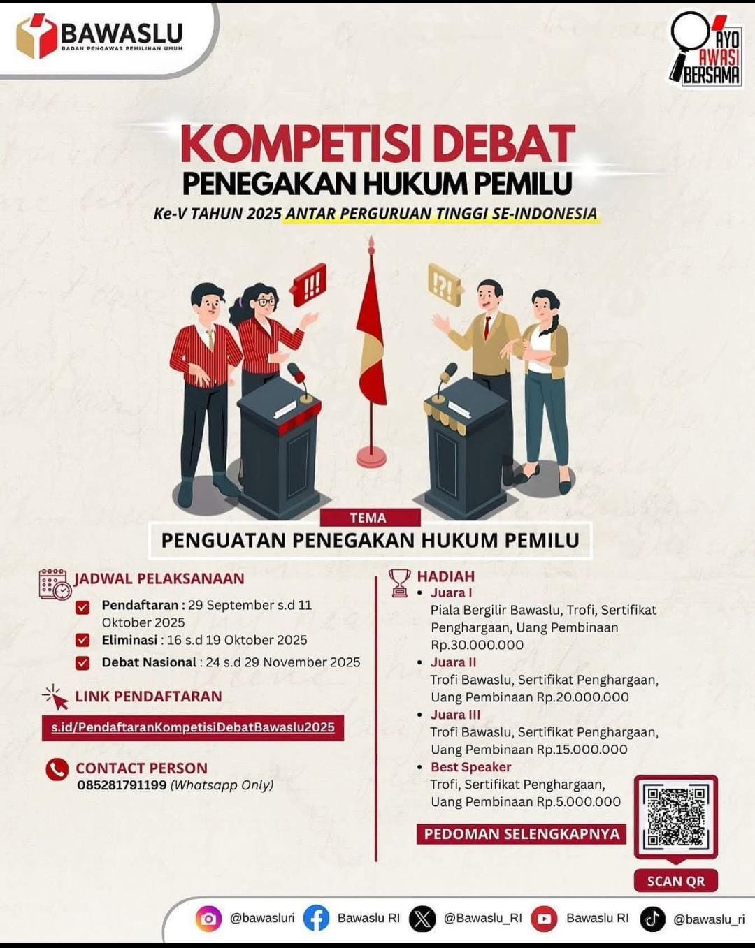 Flyer Kompetisi Debat Penegakan Hukum Pemilu V Tahun 2025