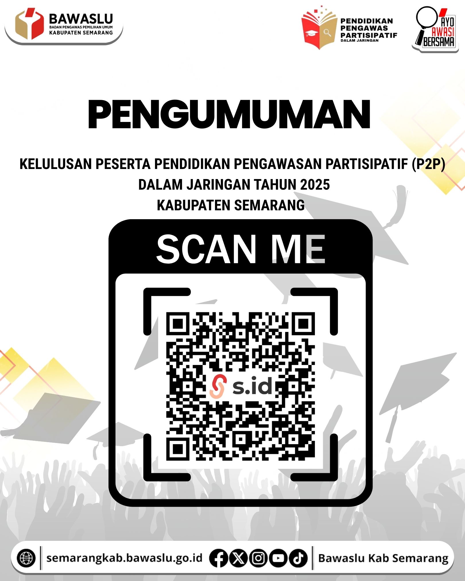 Scan QR Pengumuman Hasil Kelulusan Peserta P2P Daring Tahun 2025 Kabupaten Semarang