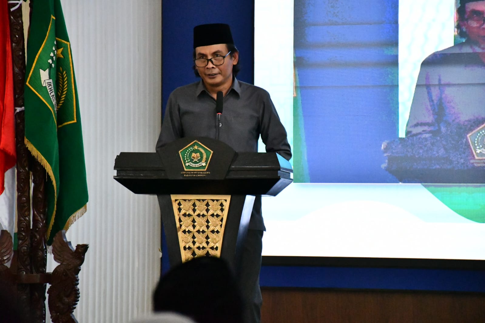 Ketua Bawaslu Kabupaten Semarang Agus Riyanto dalam sambutan kegiatan penandatanganan MoU dengan Kementerian Agama Kabupaten Semarang, Senin 3 November 2025