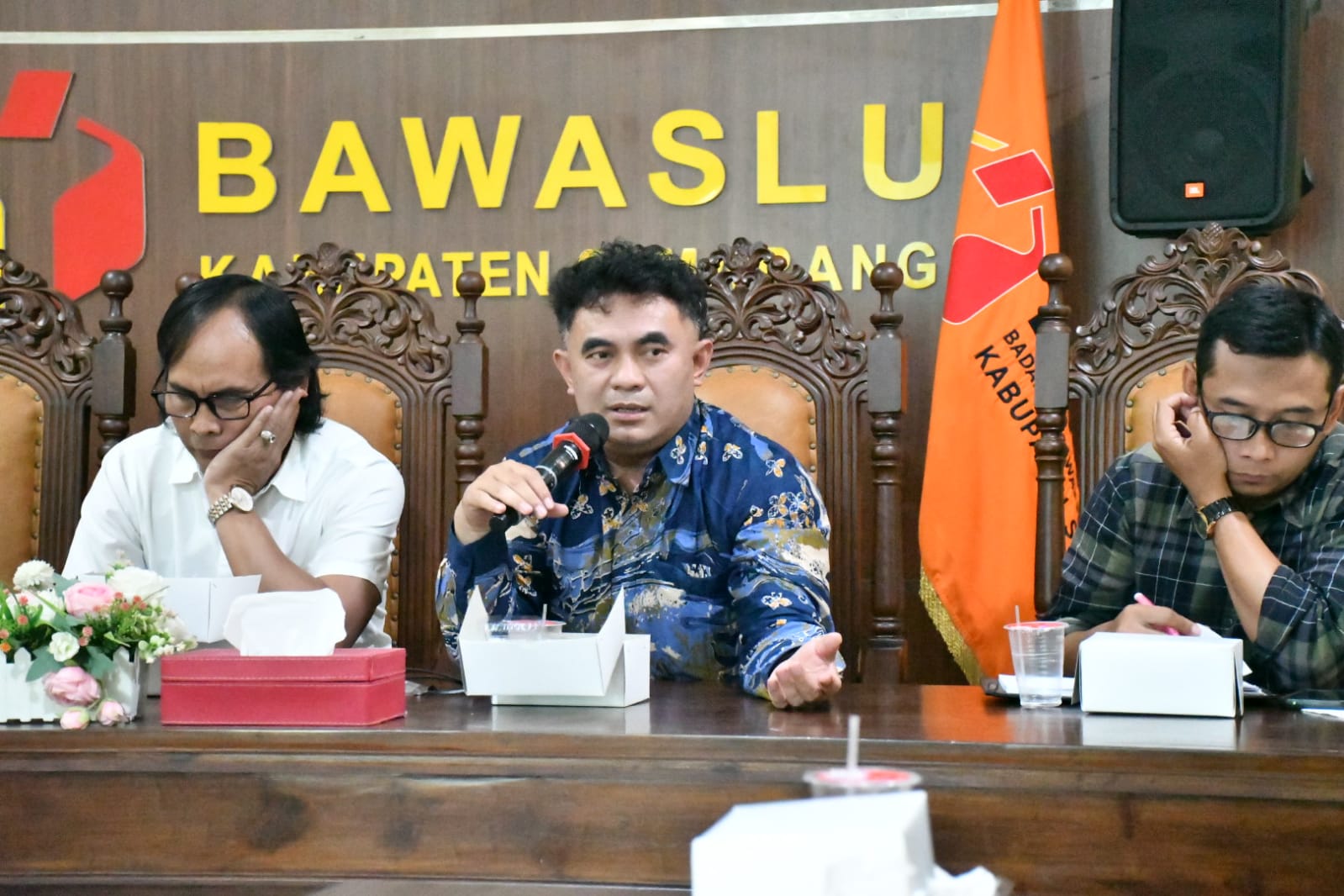 Anggota Bawaslu Kabupaten Semarang, Nurkus Budiyantomo dalam Rapat Koordinasi Pengawasan PDPB Triwulan IV Tahun 2025 yang digelar Rabu, 3 Desember 2025.