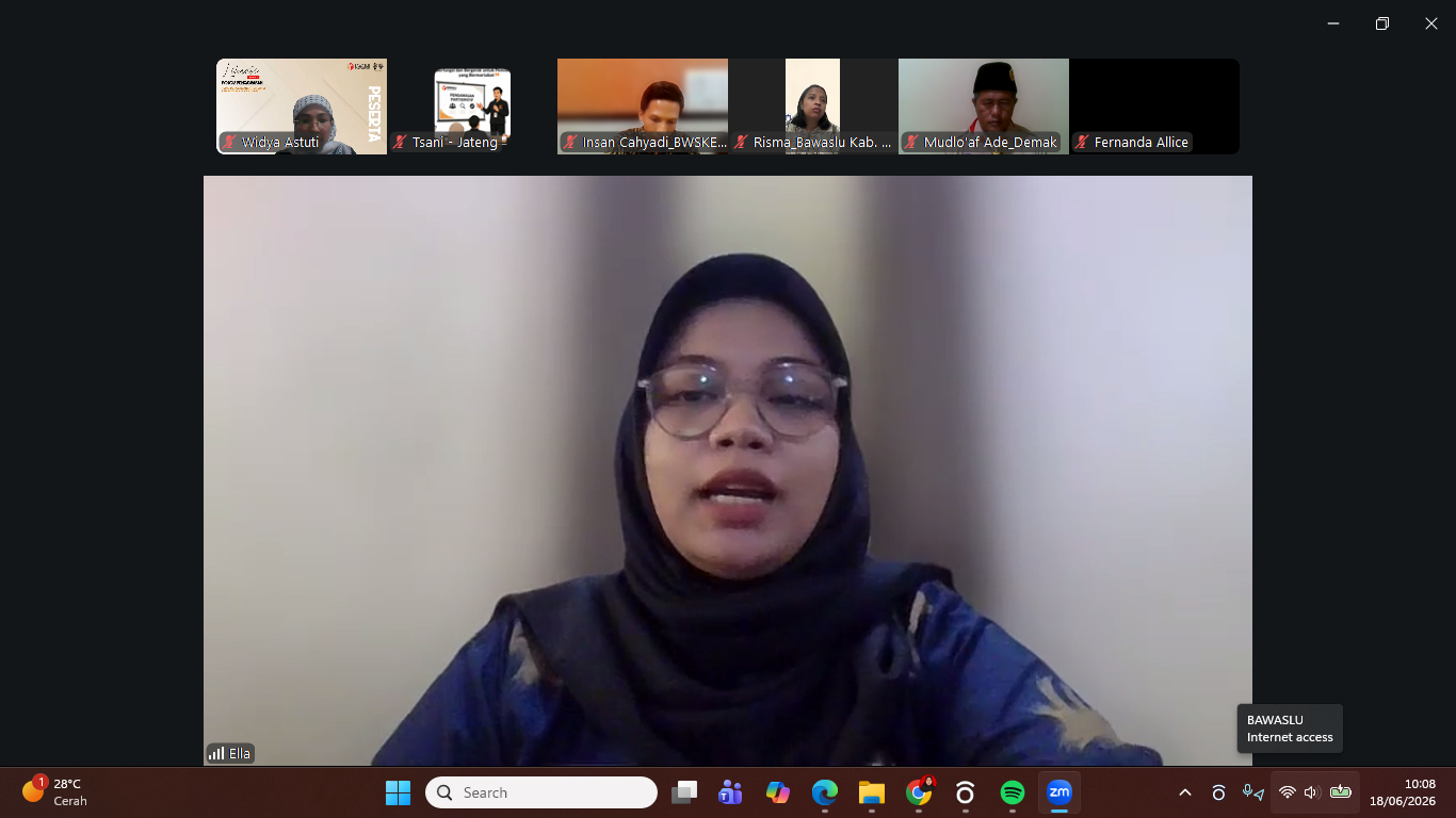 Pembukaan kegiatan Rapat Koordinasi Penarikan Data Partisipasi Masyarakat (Parmas) Semester I Tahun 2026 pada Kamis (18/6/2026).