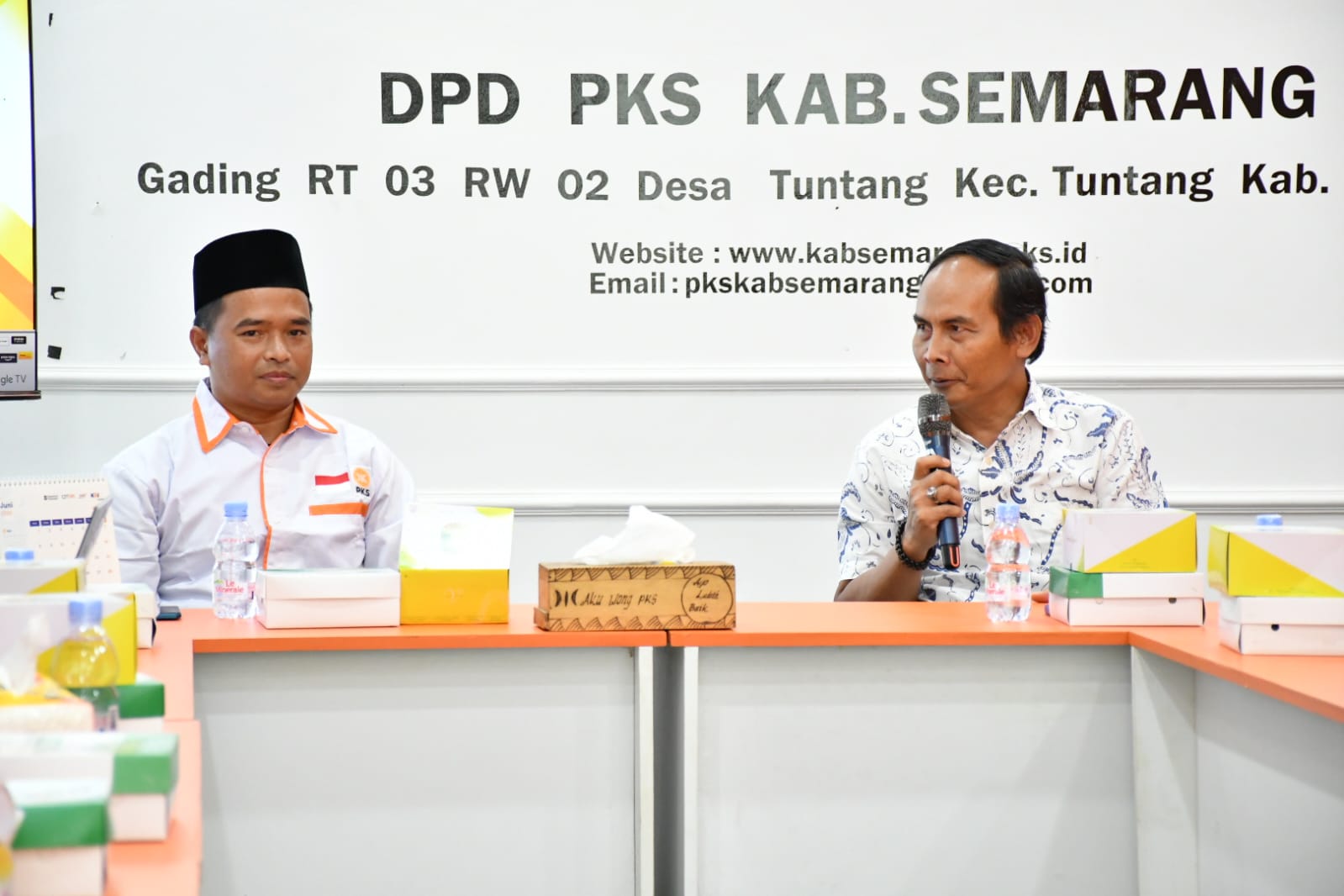 Ketua Bawaslu Kabupaten Semarang, Agus Riyanto, saya menyampaikan sambutan pada  Kegiatan Silaturahmi dan Konsolidasi Demokrasi dengan DPTD PKS Kabupaten Semarang, Rabu, 3 Juni 2026 di Tuntang Kabupaten Semarang
