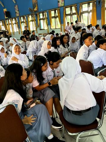Pelaksanaan Uji Petik di SMA N 1 Ungaran pada giat Bawaslu Goes to School, Selasa 12 Agustus 2025