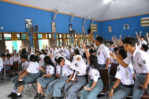 Keseruan Giat Bawaslu Goes to School di SMA N 1 Ungaran, Selasa 12 Agustus 2025