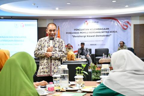 Anggota Komisi II DPR RI, Wahyudin Noor Aly dalam Kegiatan Penguatan Kelembagaan Pengawas Pemilu Bersama Mitra Kerja di The Wujil Resort & Convention, Ungaran, Senin 22 September 2025