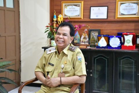 Kepala Badan Kesatuan Bangsa dan Politik Kabupaten Semarang, Suyana saat menerima Audiensi Bawaslu Kabupaten Semarang, Selasa 27 Januari 2026