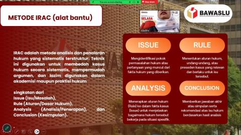 Zoom Meeting Selasa Menyapa dengan Tema "Peningkatan Kapasitas Teknis Penyusunan Kajian Hukum dan Telaah Staf", Selasa, (14/04/2026)