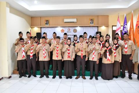 Pelantikan Majelis Pembimbing dan Pinsaka Adhyasta Pemilu Kwarcab Semarang Masa Bakti 2026-2031 di Aula Bawaslu Kabupaten Semarang, Selasa 12 Mei 2026