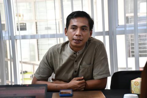 Koordinator Divisi Pencegahan, Parmas dan Humas Bawaslu Kabupaten Semarang, Muharom Al Rosyid pada Rapat Sinkronisasi Pemutakhiran Data Pemilih Berkelanjutan Triwulan II Tahun 2026 di KPU Kabupaten Semarang, Selasa 30 Juni 2026