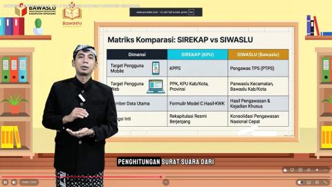 Anggota Bawaslu Kabupaten Semarang, Muharom Al Rosyid saat membahas SITUNG dan SIREKAP dalam Bawaslu Membelajarkan Volume 2 Tahun 2026