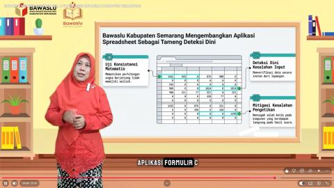 Anggota Bawaslu Kabupaten Semarang, Fithriyah saat menjelaskan bentuk pencegahan yang dilakukan Bawaslu Kabupaten Semarang dalam program Bawaslu Membelajarkan Volume 2 Tahun 2026
