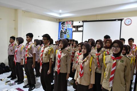 Anggota Saka Adhyasta Pemilu Bawaslu Kabupaten Semarang yang dikukuhkan pada Rabu, 21 Oktober 2026
