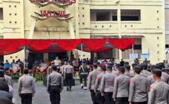 Suasana kegiatan Apel Gelar Pasukan Ops Mantap Brata Candi