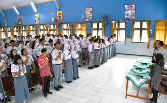 Kegiatan Bawaslu Goes to School di SMA N 1 Ungaran, Selasa 12 Agustus 2025