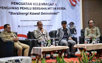 Anggota Komisi II DPR RI, Wahyudin Noor Aly dalam Kegiatan Penguatan Kelembagaan Pengawas Pemilu Bersama Mitra Kerja di The Wujil Resort & Convention, Ungaran, Senin 22 September 2025