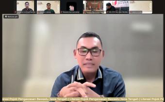 Bawaslu Kabupaten Semarang mengikuti Literasi Pojok Pengawasan volume kelima dengan tema KKN Tematik dalam Pengawasan Partisipatif Antara Peluang, Tantangan, dan Hambatan melalui Zoom Meeting