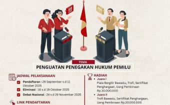 Flyer Kompetisi Debat Penegakan Hukum Pemilu V Tahun 2025