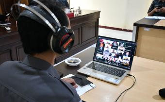 Bawaslu Kabupaten Semarang mengikuti kegiatan Rapat Pembinaan dan Evaluasi Sekretariat yang diselenggarakan oleh Bawaslu RI, Senin 26 Januari 2026