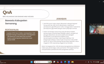 Suasana rapat rutin mingguan “Pembinaan dan Evaluasi Bawaslu/Panwaslih Provinsi dan Bawaslu/Panwaslih Kabupaten/Kota” yang dilaksanakan secara daring melalui zoom meeting pada Senin, 9 Maret 2026.