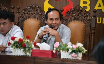 Ketua Bawaslu Kabupaten Semarang, Agus Riyanto, saat membuka Rapat Koordinasi Pengelolaan PPID dalam rangka penguatan keterbukaan informasi publik dan digitalisasi layanan PPID, Kamis (25/6/2026).