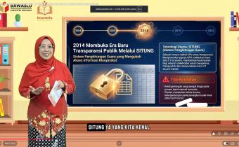 Koordinator Divisi Hukum dan Penyelesaian Sengketa, Ummi Nu'amah saat menjadi presenter dalam Bawaslu Membelajarkan Volume 2 Tahun 2026