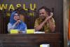 Anggota Bawaslu Kabupaten Semarang, Ummi Nu'ammah saat memberikan pengarahan pada rapat koordinasi dengan BKUD Kabupaten Semarang (Selasa, 9 Juni 2026)